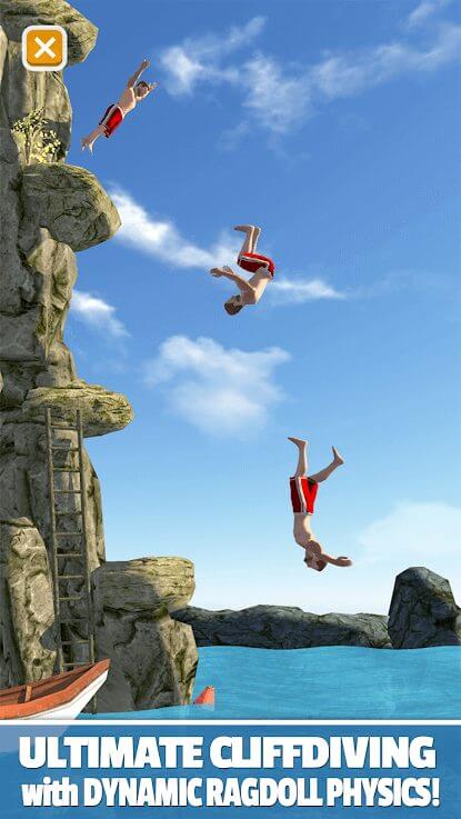 Screenshot Flip Diving APK v4.6.10 - Game Lompat Tebing Seru dengan Grafis Realistis