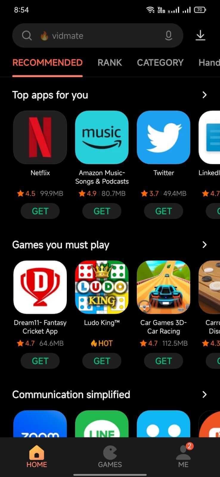 Screenshot GetApps APK