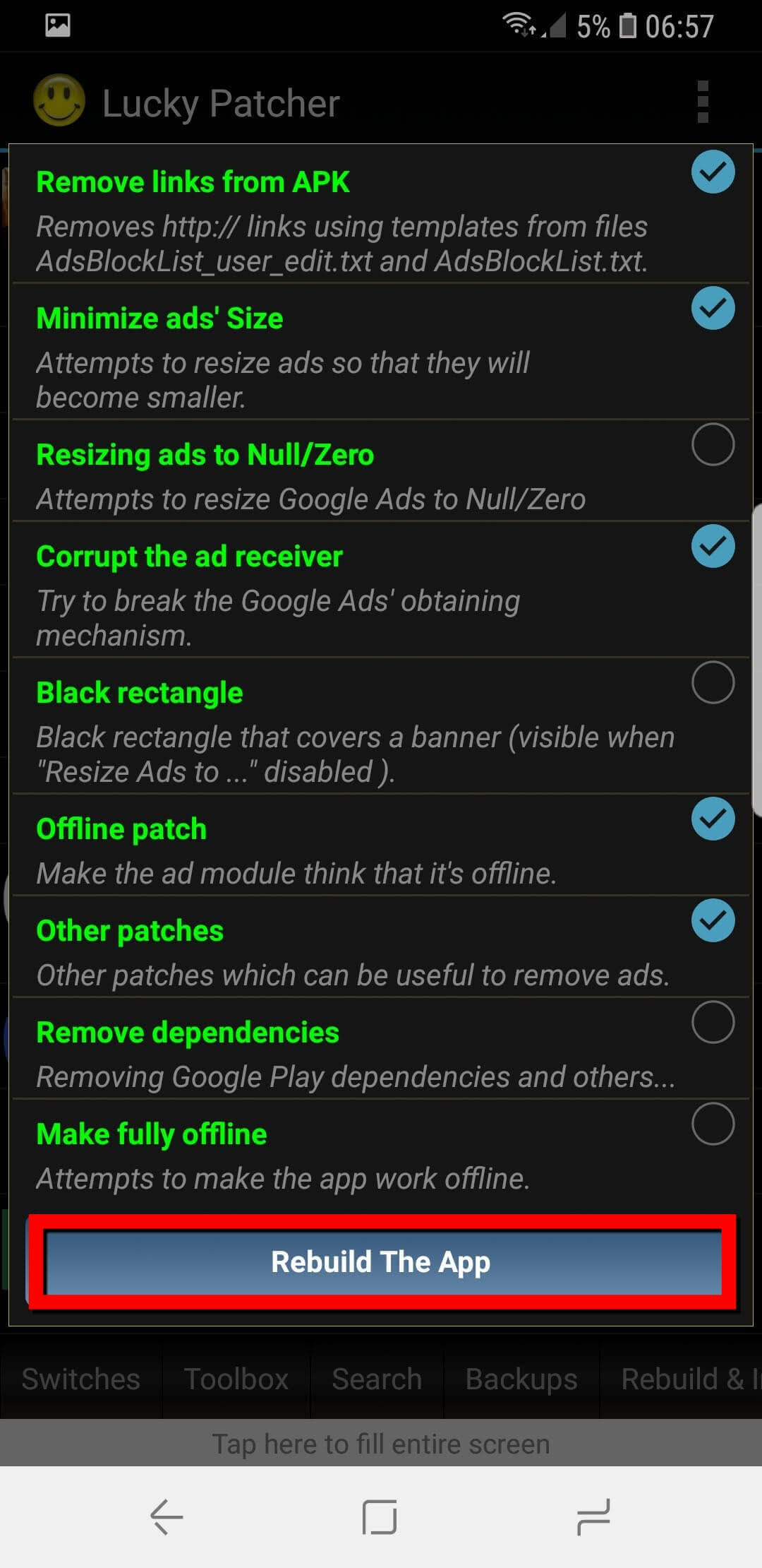 Screenshot Lucky Patcher APK v12.10.3