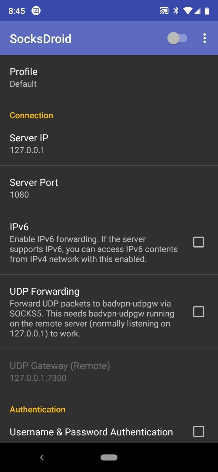 Screenshot SocksDroid APK