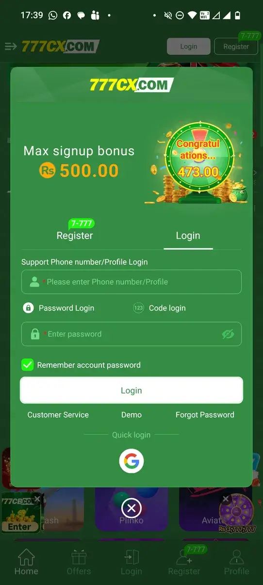 Screenshot 777CX APK – Permainan Casino Online dengan Aksi Seru