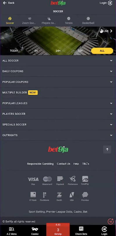 Screenshot Bet9ja APK