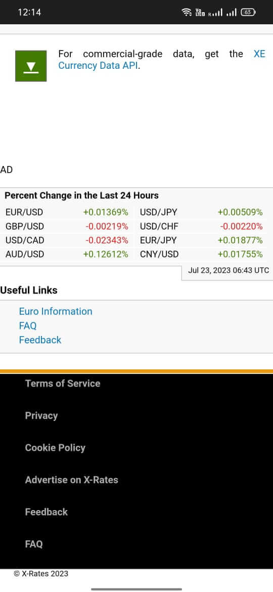 Screenshot XRates APK