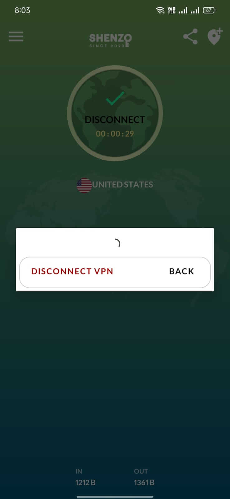 Screenshot Shenzo VPN APK v9 untuk Android