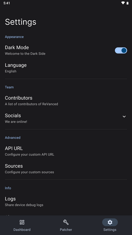 Screenshot ReVanced Manager APK
