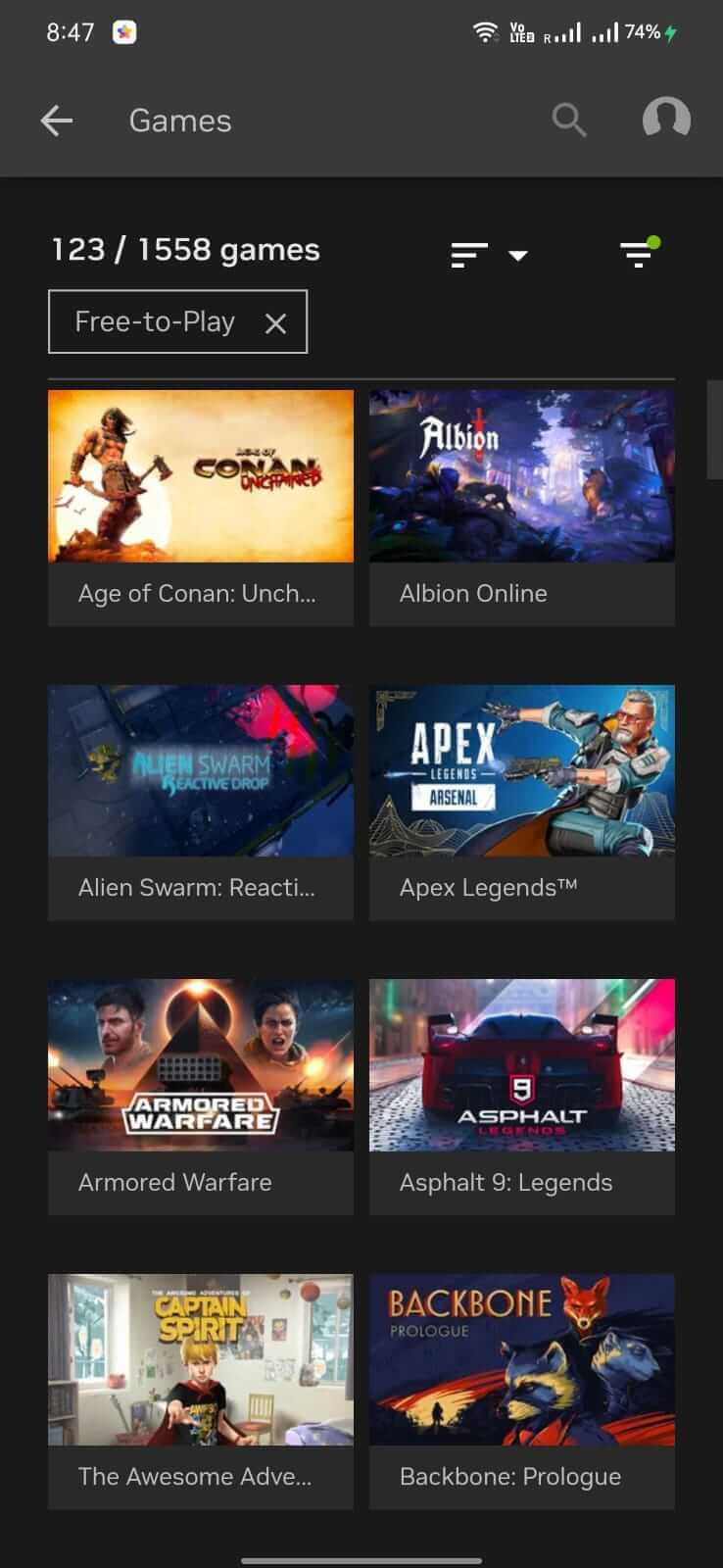 Screenshot NVIDIA GeForce NOW APK
