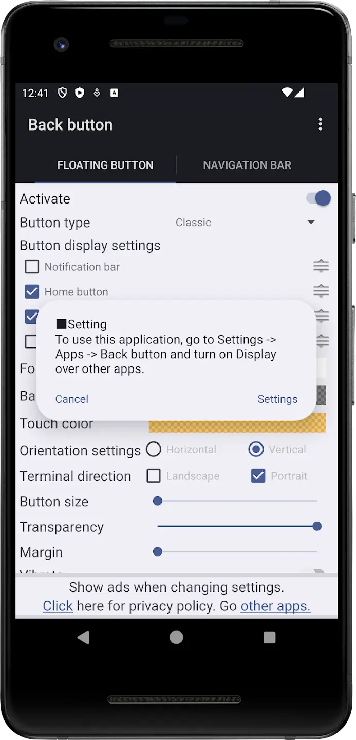 Screenshot Back Button APK v2.07 untuk Navigasi Lebih Praktis