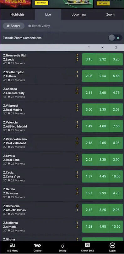 Screenshot Bet9ja APK