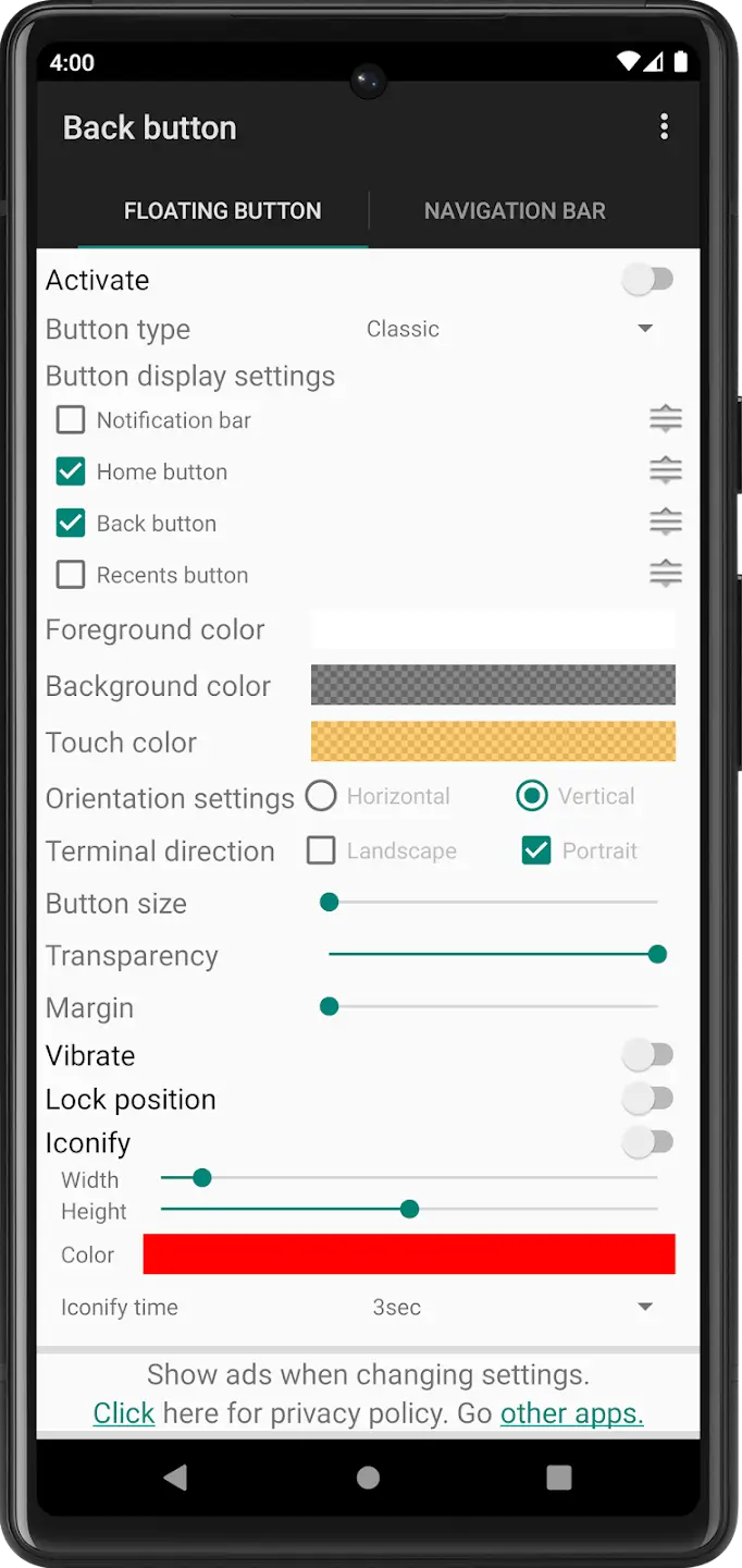 Screenshot Back Button APK v2.07 untuk Navigasi Lebih Praktis