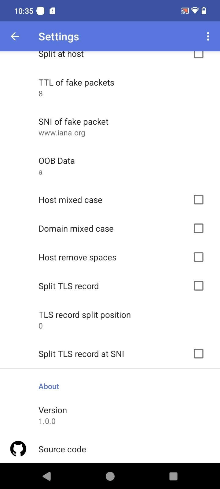Screenshot Byedpi APK v1.2.0 untuk Android