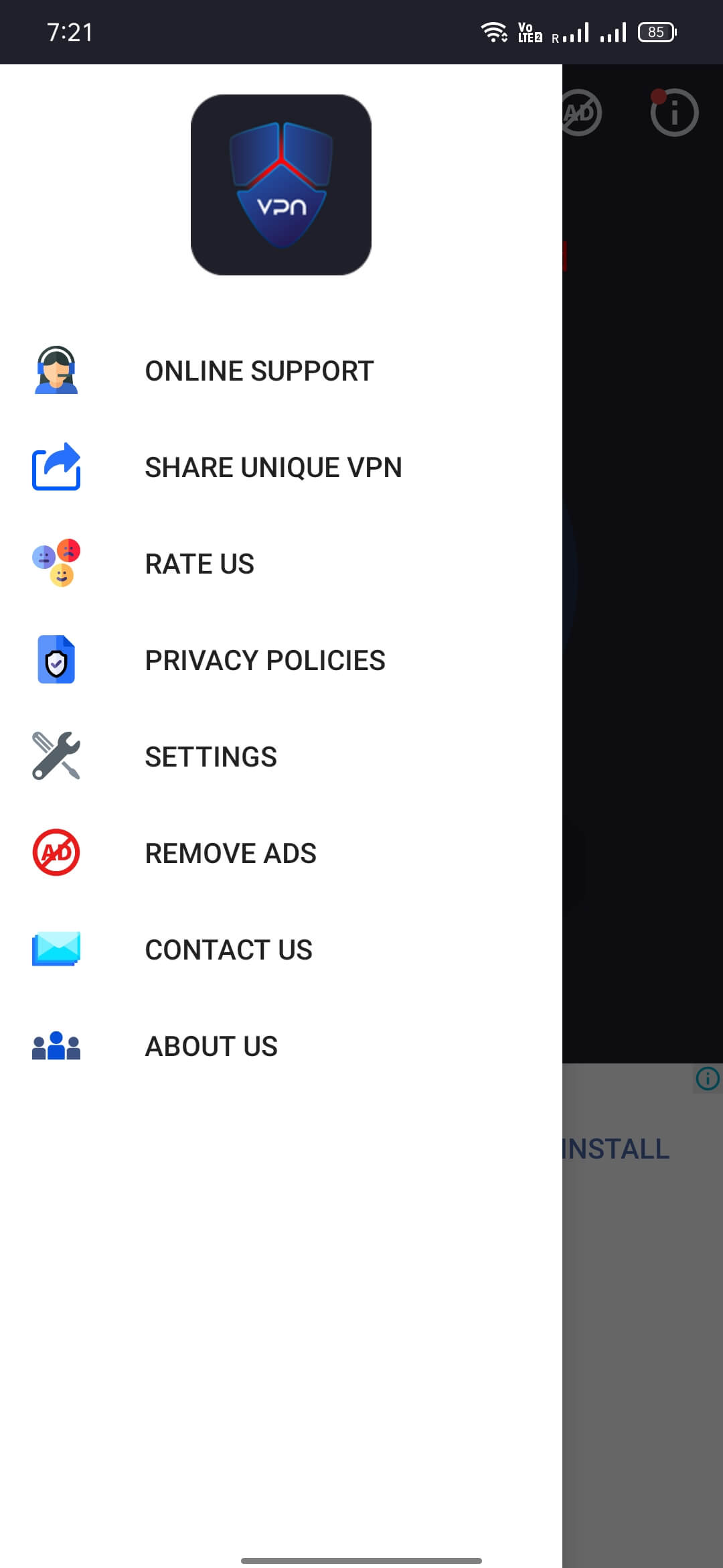 Screenshot Unique VPN APK v1.5.1