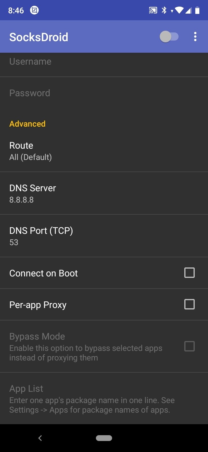 Screenshot SocksDroid APK