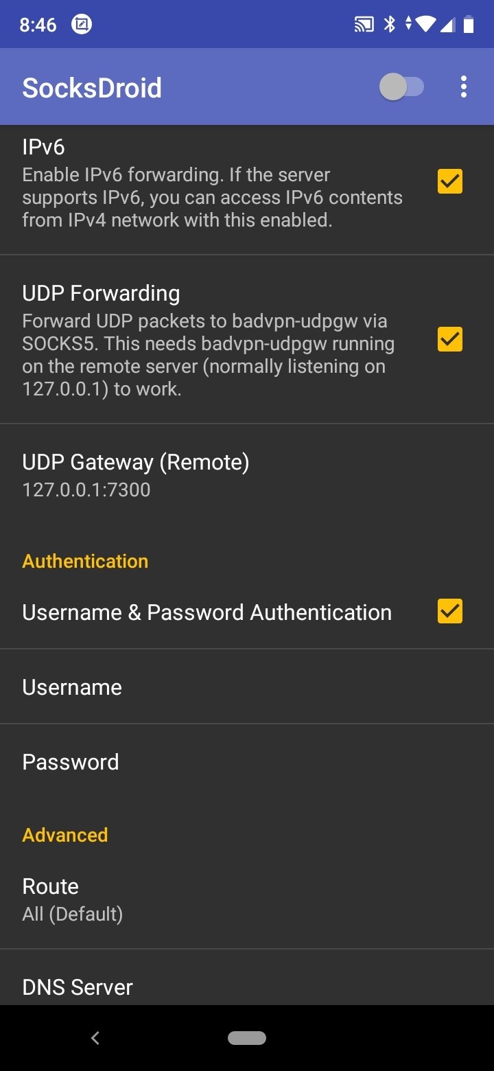 Screenshot SocksDroid APK