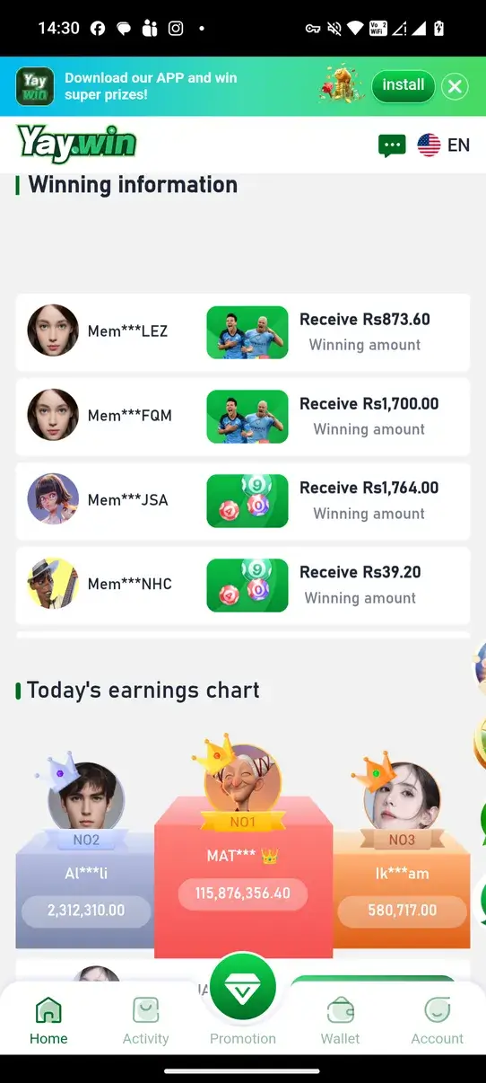 Screenshot YayWin APK 2.0.0 untuk Android