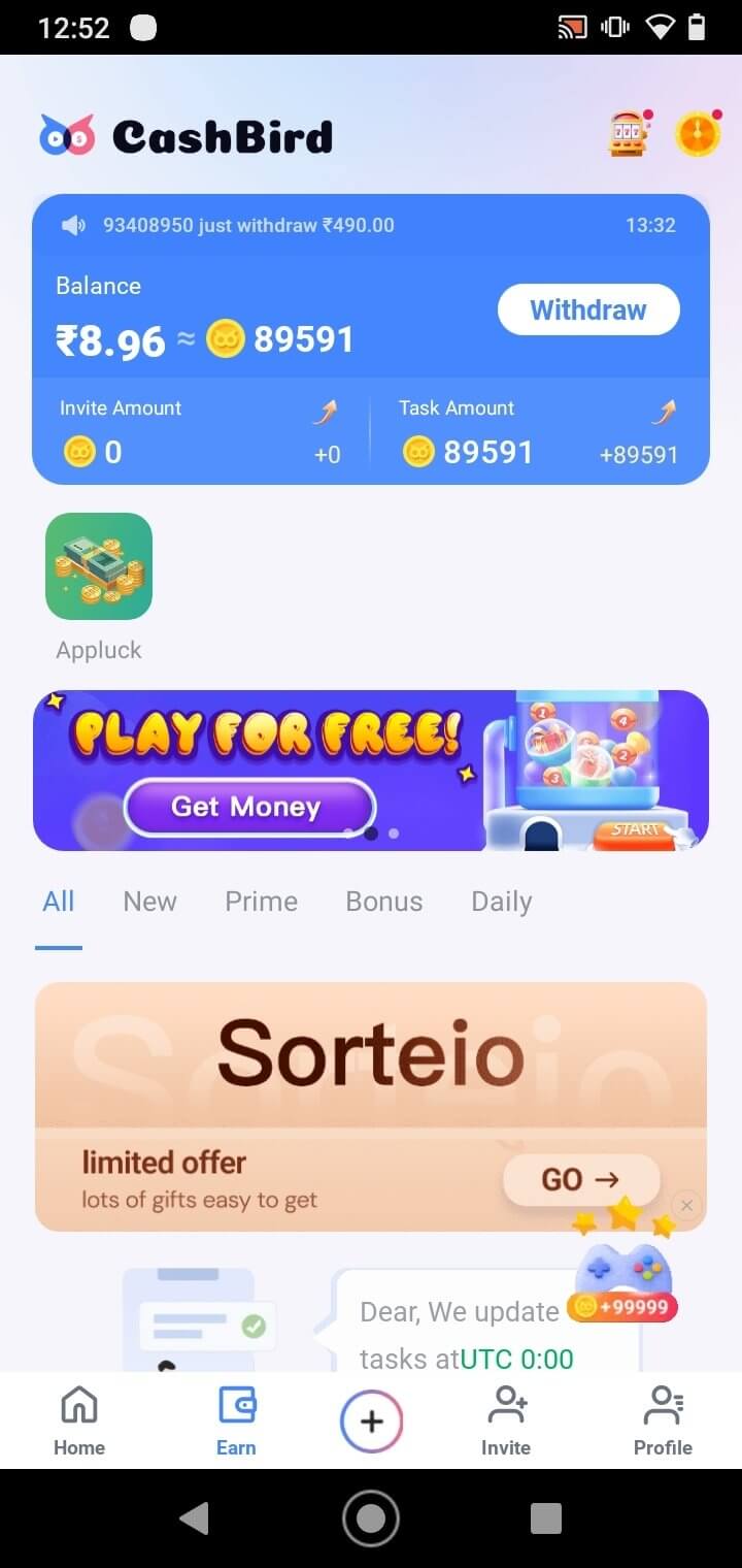 Screenshot CashBird APK v1.10.0