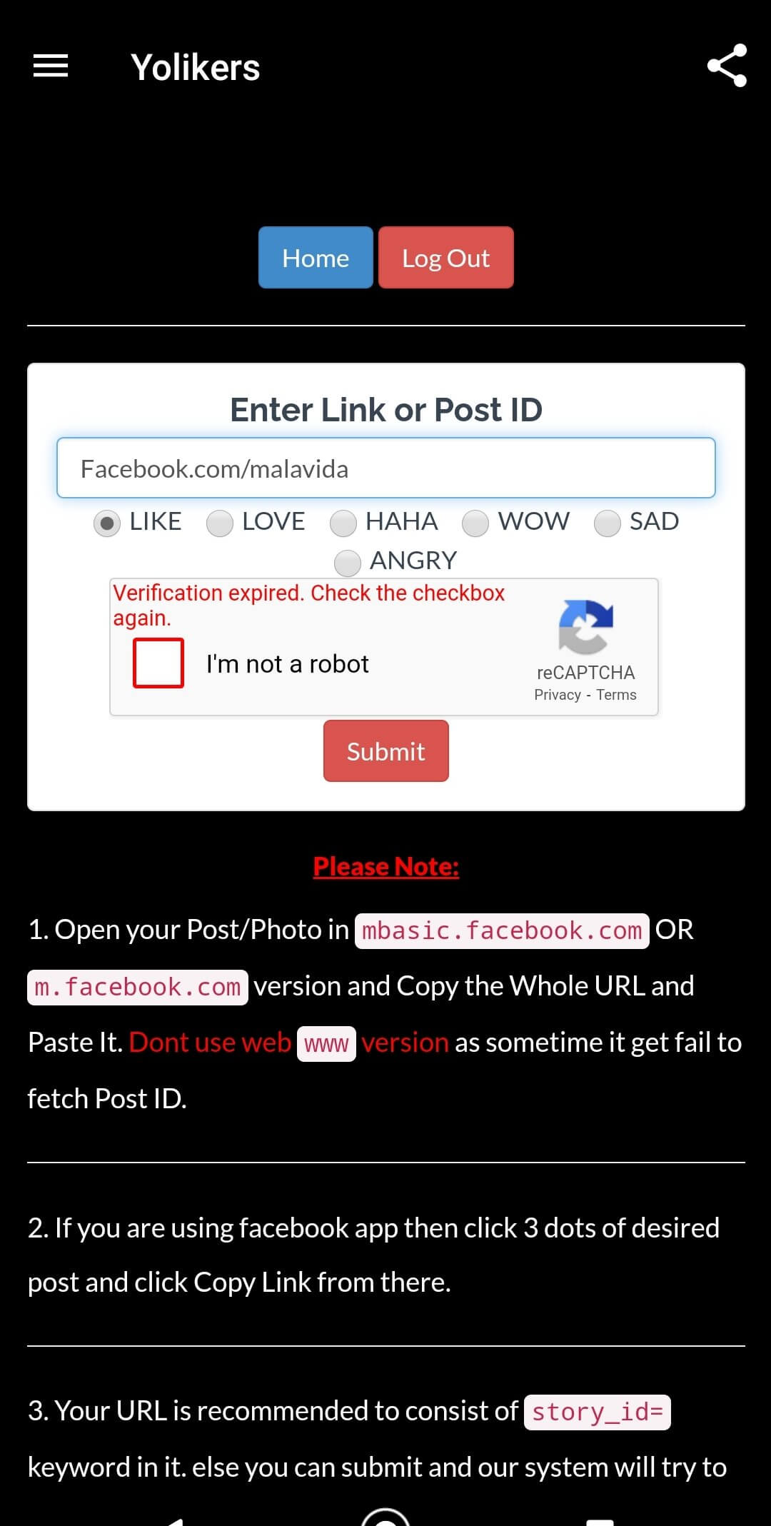Screenshot YoLikers APK v3.8