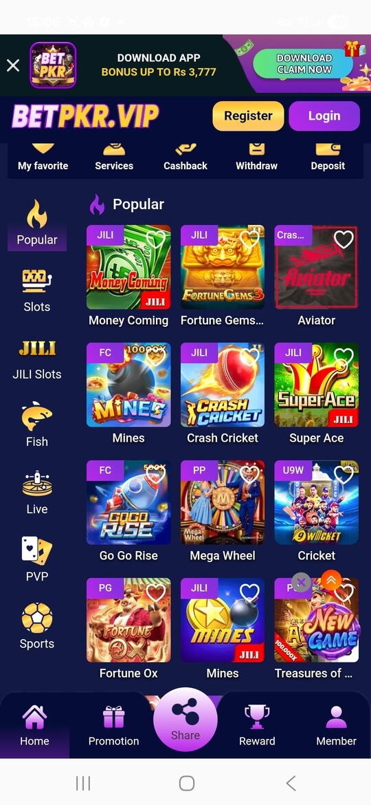 Screenshot BETPKR APK 2.4.52
