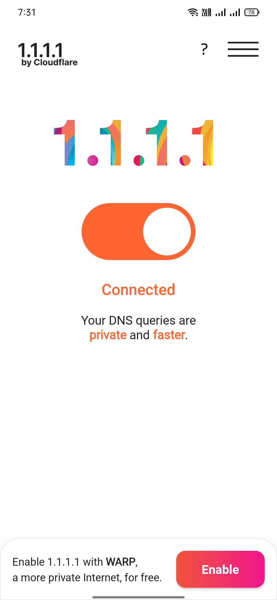 Screenshot 1.1.1.1 VPN + WARP APK
