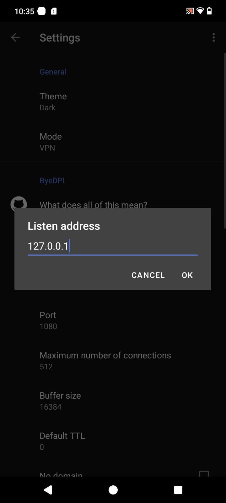 Screenshot Byedpi APK v1.2.0 untuk Android