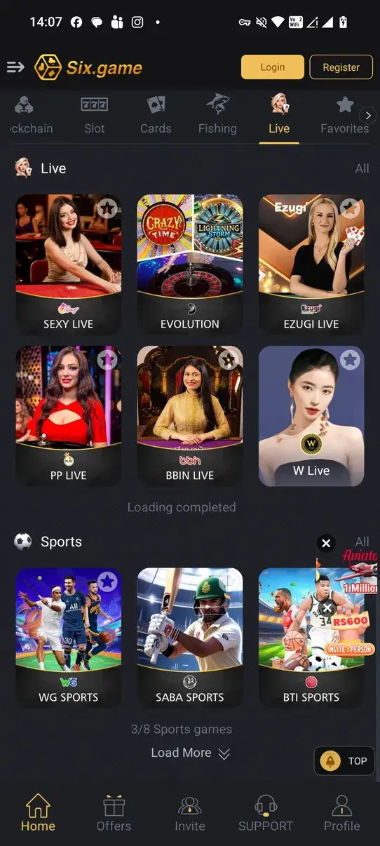 Screenshot Six Game APK v6.1.92