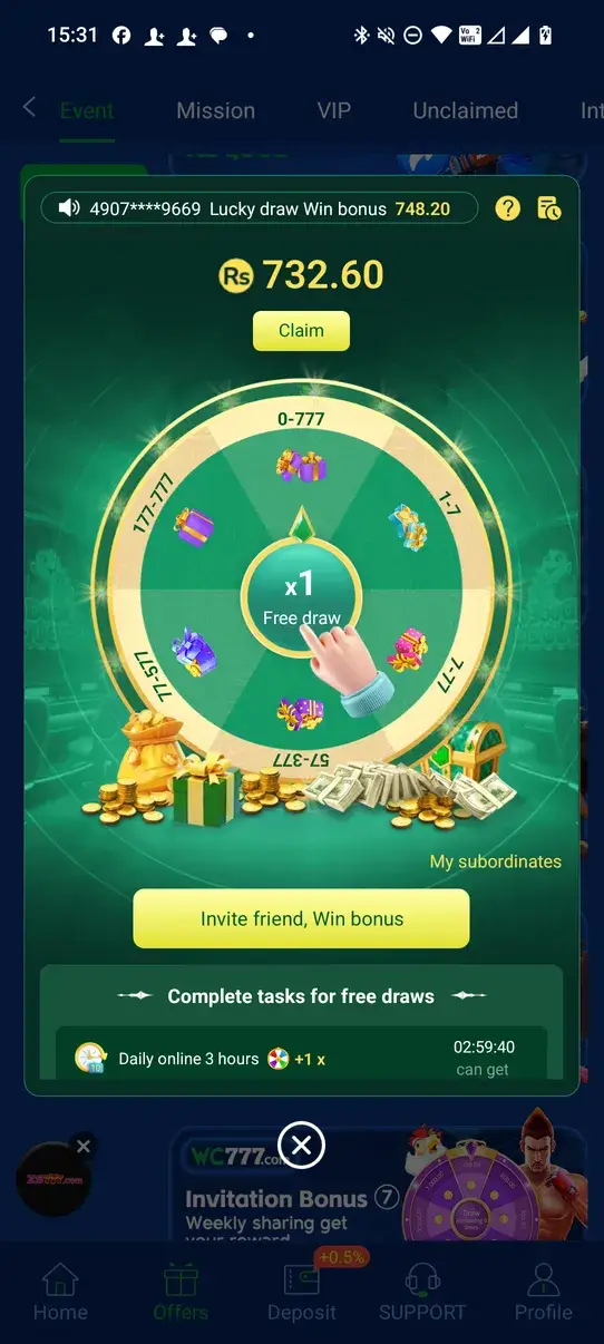 Screenshot WC777 APK v6.3.5