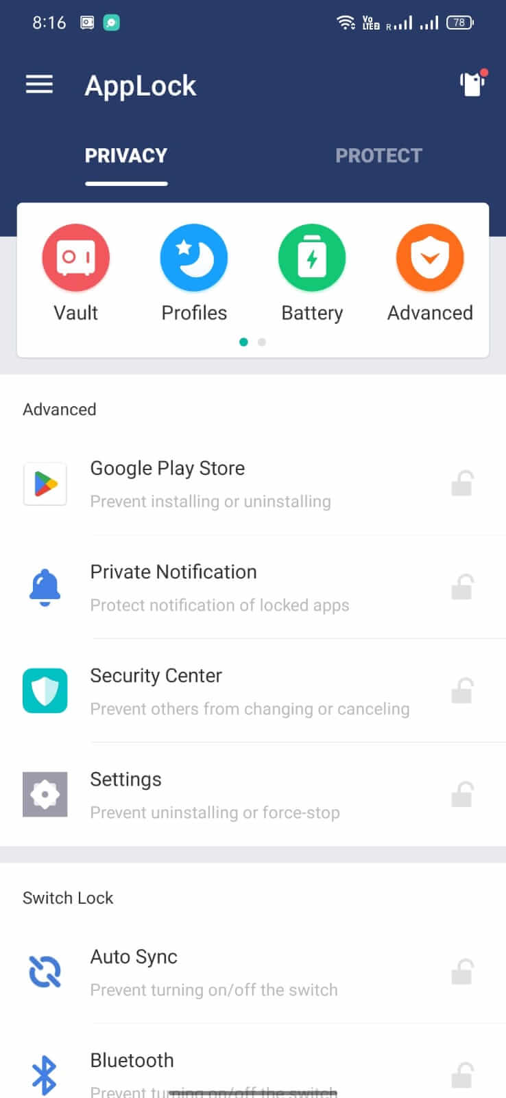 Screenshot AppLock APK v3.5.3cn untuk Mengunci Aplikasi dan File