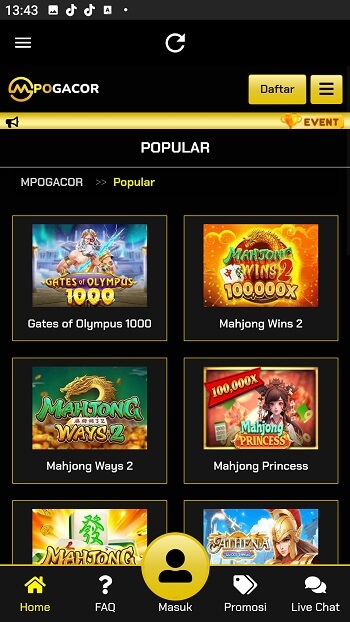 Screenshot MPOGACOR APK 7.1 Download untuk Game Slot Online