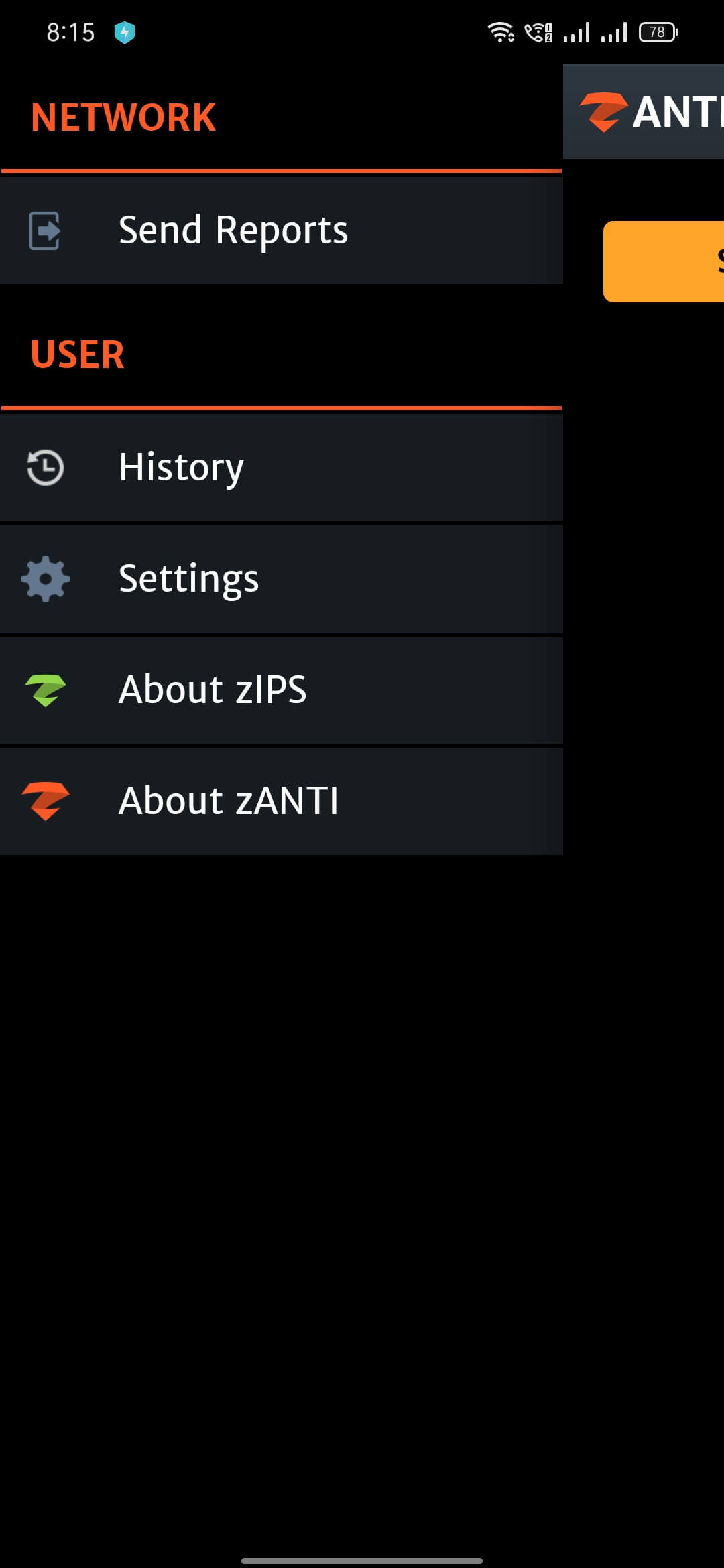 Screenshot zAnti APK v3.20 untuk Cek Keamanan Jaringan