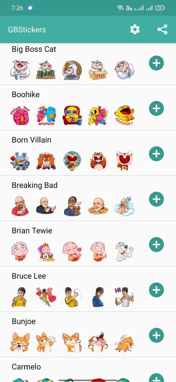 Screenshot GBStickers APK v2.00 untuk Tambah Stiker di GB WhatsApp