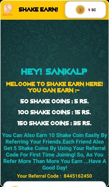 Screenshot Shake Earn APK 3.0