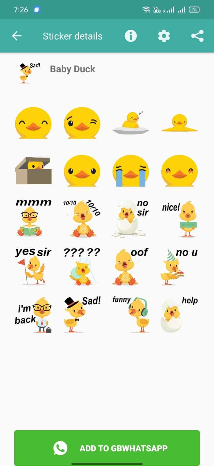 Screenshot GBStickers APK v2.00 untuk Tambah Stiker di GB WhatsApp