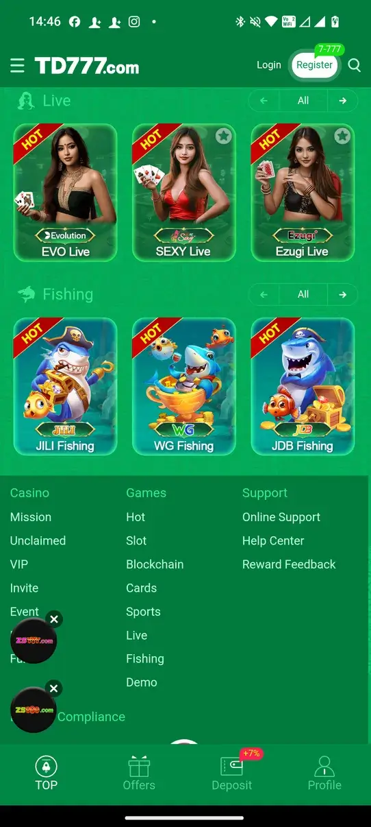 Screenshot TD777 APK v1.1.22