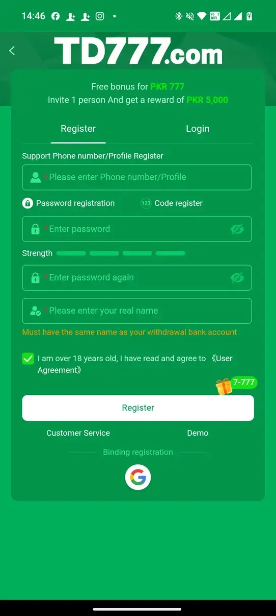 Screenshot TD777 APK v1.1.22