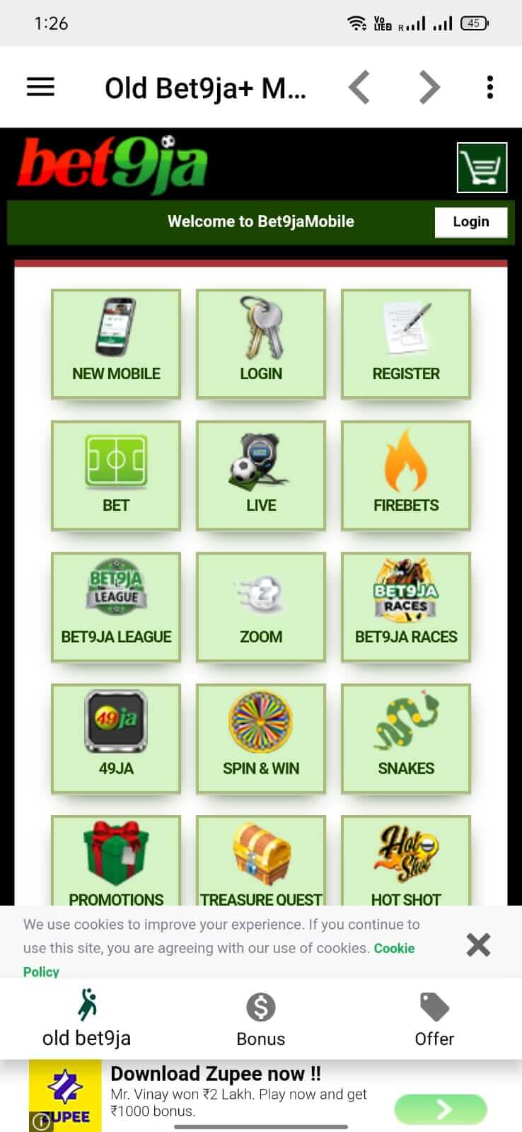 Screenshot Old Bet9ja Mobile APK