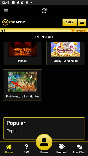 Screenshot MPOGACOR APK 7.1 Download untuk Game Slot Online