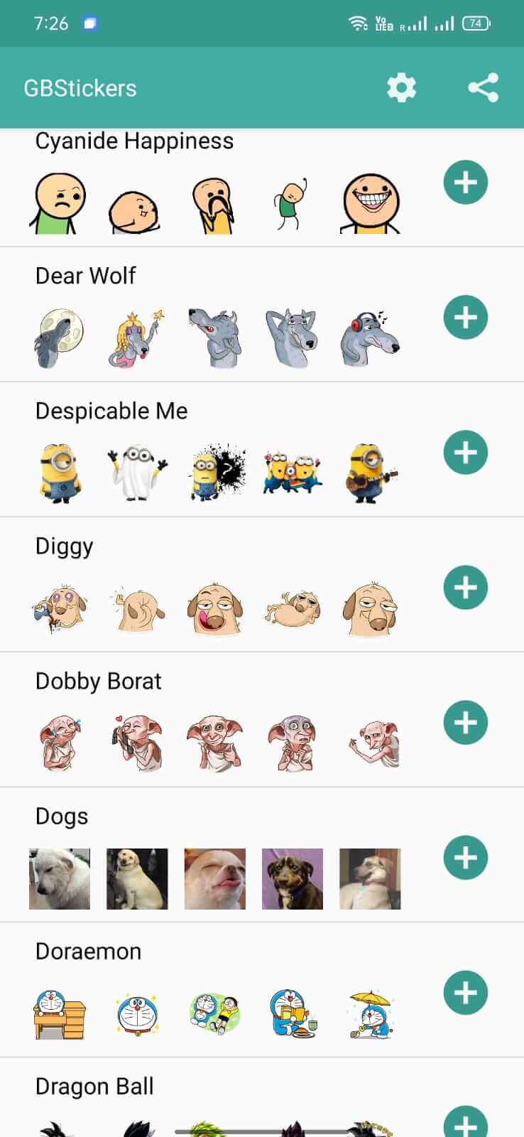 Screenshot GBStickers APK v2.00 untuk Tambah Stiker di GB WhatsApp