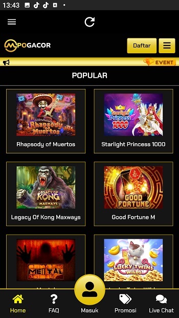 Screenshot MPOGACOR APK 7.1 Download untuk Game Slot Online