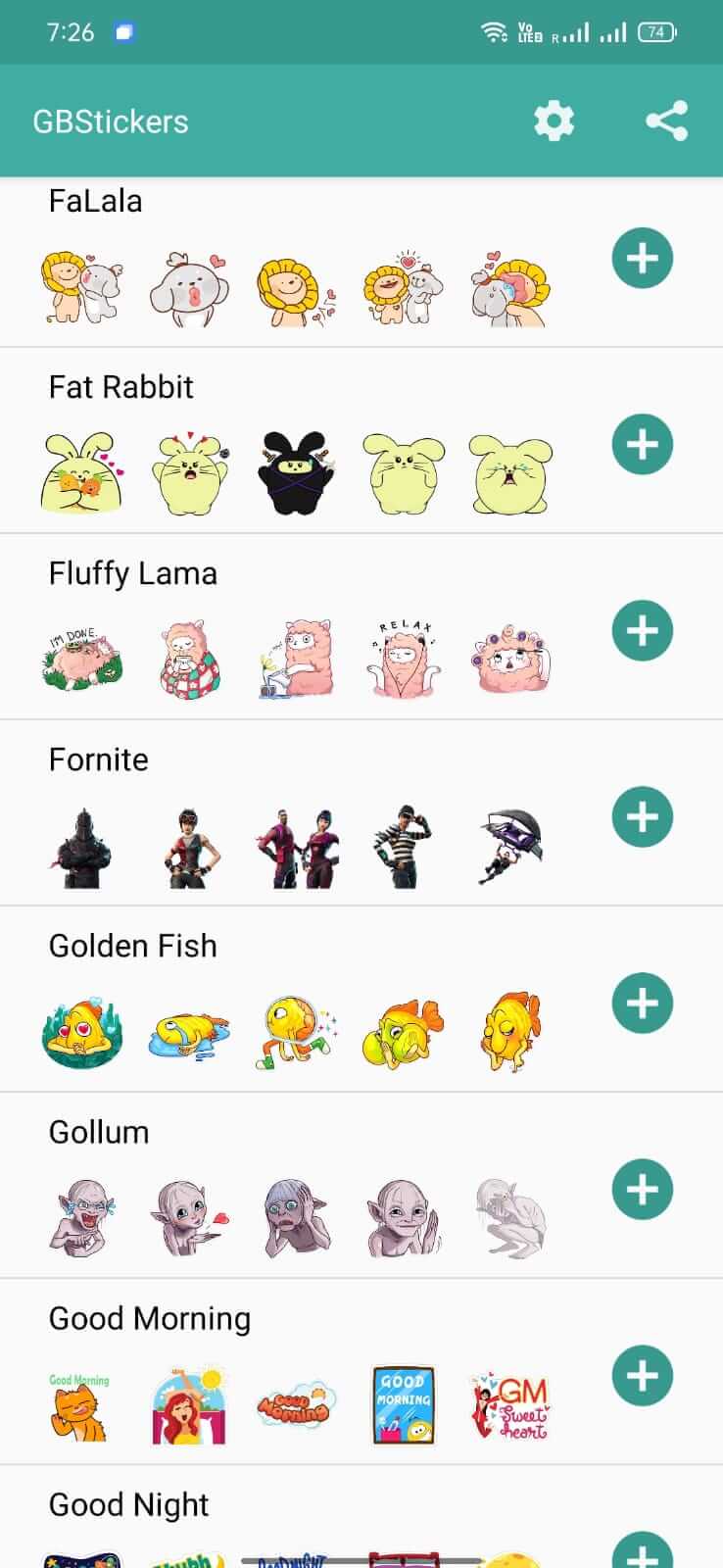 Screenshot GBStickers APK v2.00 untuk Tambah Stiker di GB WhatsApp